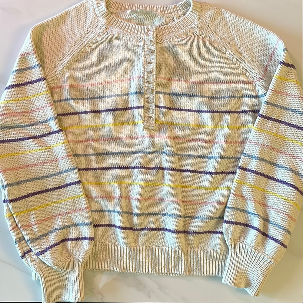 Sezane Leontine Jumper Solidarity Creation Ecru/Multicolored Size Medium - Picture 3 of 9